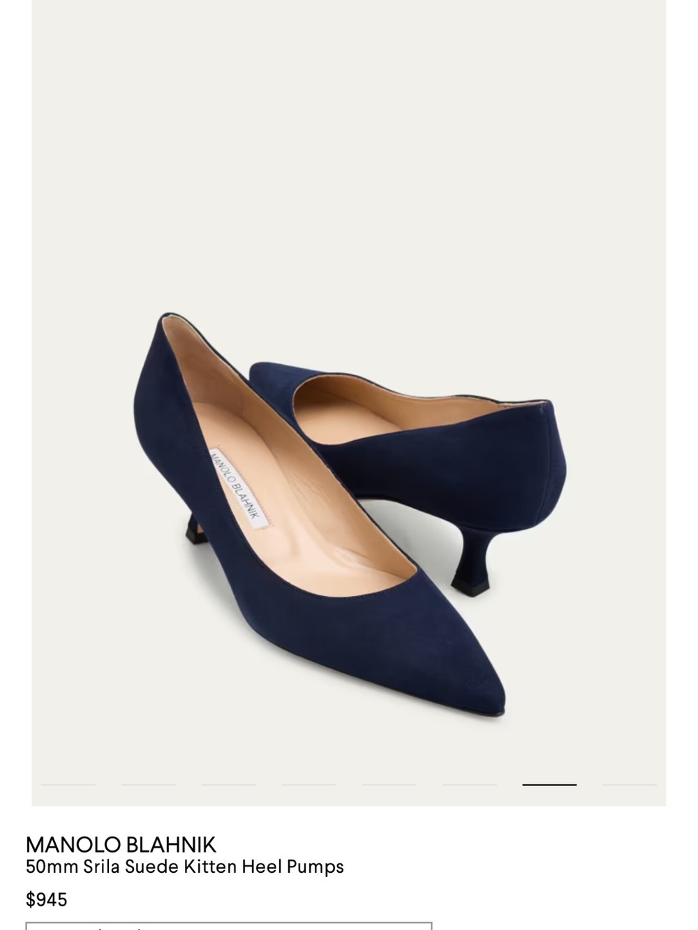 Manolo Blahnik Black Suede 50mm Kitten Heel Pumps